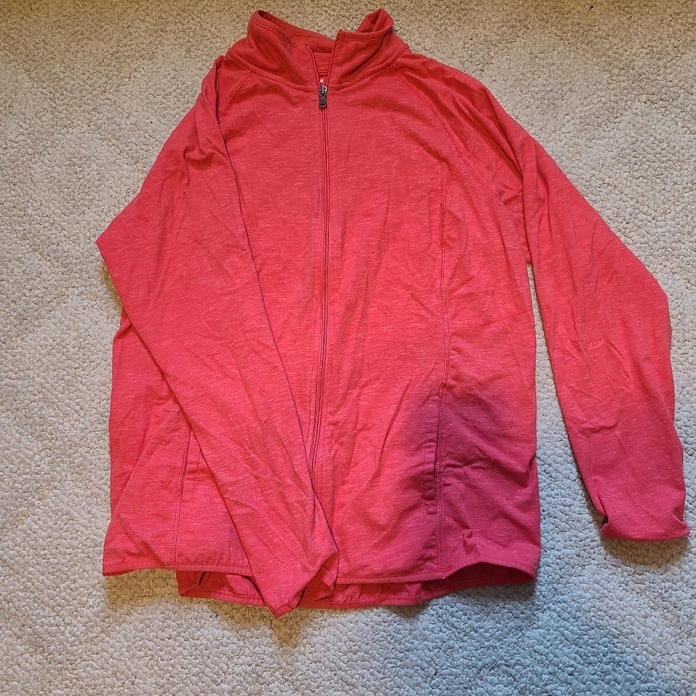 Dark coral zip up 1x